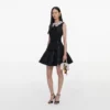 Black Sequin Boucle Mini Dress