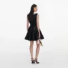 Black Sequin Boucle Mini Dress