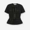 Black Sequin Knit Top