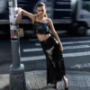 Black Sequin Midi Skirt Black Sequin Midi Skirt