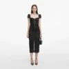 Black Sweetheart Lace Midi Dress