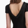 Black Taffeta Collared Mini Dress Black Taffeta Collared Mini Dress