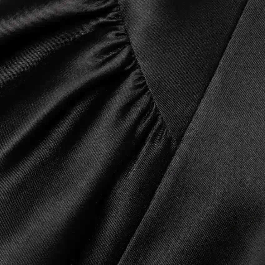 Black Taffeta Collared Mini Dress Black Taffeta Collared Mini Dress