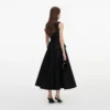 Black Taffeta Peplum Midi Dress Black Taffeta Peplum Midi Dress