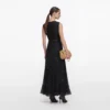 Black Taffeta Polka Dot Midi Dress Black Taffeta Polka Dot Midi Dress