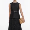Black Taffeta Polka Dot Midi Dress Black Taffeta Polka Dot Midi Dress