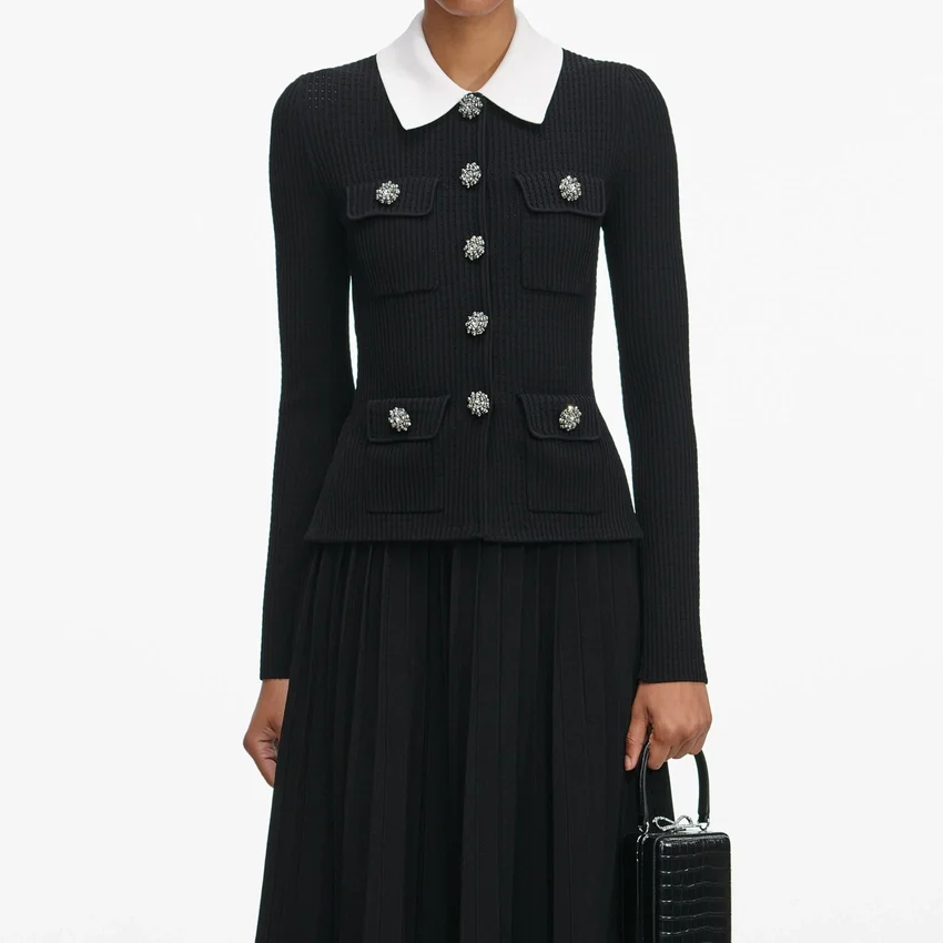 Black Tailored Knit Midi Dress Black Tailored Knit Midi Dress