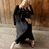 Black Tailored Knit Midi Dress Black Tailored Knit Midi Dress