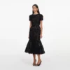 Black Tulle Lace Sequin Midi Dress Black Tulle Lace Sequin Midi Dress