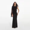 Black Viscose Knit One Shoulder Maxi Dress Black Viscose Knit One Shoulder Maxi Dress