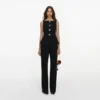 Black Wool Crepe Jumpsuit