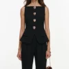 Black Wool Crepe Jumpsuit