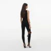 Black Wool Crepe Top