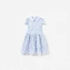 Blue 3D Flower Lace Dress