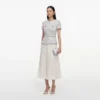 Blue Boucle Chiffon Midi Dress Blue Boucle Chiffon Midi Dress