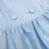 Blue Button Front Taffeta Midi Dress Blue Button Front Taffeta Midi Dress