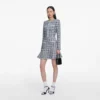 Blue Check Knit Mini Skirt