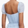Blue Chiffon Short Sleeve Midi Dress Blue Chiffon Short Sleeve Midi Dress