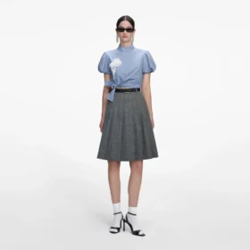 Blue Cotton Tie Side Top