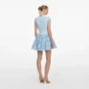 Blue Crepe Lace Mini Dress Blue Crepe Lace Mini Dress