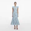 Blue Crochet Lace Midi Dress Blue Crochet Lace Midi Dress