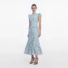 Blue Crochet Lace Midi Dress Blue Crochet Lace Midi Dress