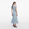 Blue Crochet Lace Midi Dress Blue Crochet Lace Midi Dress