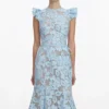 Blue Crochet Lace Midi Dress Blue Crochet Lace Midi Dress