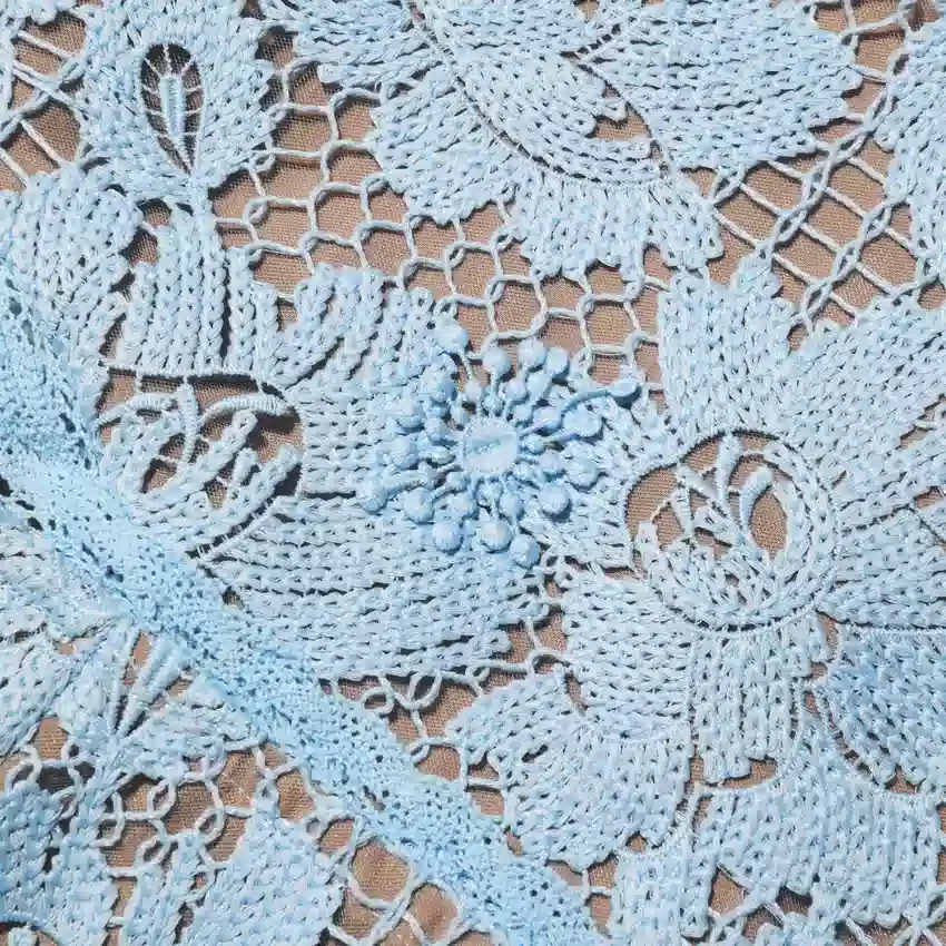Blue Crochet Lace Midi Dress Blue Crochet Lace Midi Dress