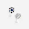 Blue Crystal Pearl Droplet Earring Blue Crystal Pearl Droplet Earring