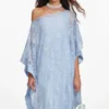 Blue Embellished Lace Kaftan Blue Embellished Lace Kaftan