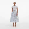 Blue Floral Lace Midi Dress Blue Floral Lace Midi Dress
