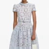 Blue Floral Lace Midi Dress Blue Floral Lace Midi Dress