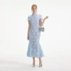 Blue Flower Lace Midi Dress Blue Flower Lace Midi Dress