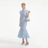 Blue Flower Lace Midi Dress Blue Flower Lace Midi Dress