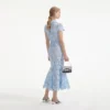 Blue Flower Lace Midi Dress Blue Flower Lace Midi Dress