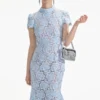 Blue Flower Lace Midi Dress Blue Flower Lace Midi Dress