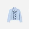 Blue Frill Trim Cardigan