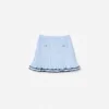 Blue Frill Trim Knit Skirt