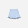 Blue Frill Trim Knit Skirt