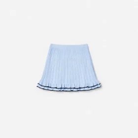 Blue Frill Trim Knit Skirt