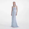 Blue Georgette Flower Maxi Dress Blue Georgette Flower Maxi Dress