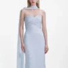 Blue Georgette Flower Maxi Dress Blue Georgette Flower Maxi Dress