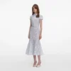Blue Guipure Lace Midi Dress Blue Guipure Lace Midi Dress