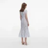 Blue Guipure Lace Midi Dress Blue Guipure Lace Midi Dress