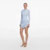 Blue Jersey Gathered Mini Dress Blue Jersey Gathered Mini Dress