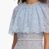 Blue Lace Cape Midi Dress Blue Lace Cape Midi Dress