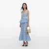 Blue Lace Peplum Midi Dress Blue Lace Peplum Midi Dress