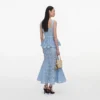 Blue Lace Peplum Midi Dress Blue Lace Peplum Midi Dress