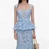 Blue Lace Peplum Midi Dress Blue Lace Peplum Midi Dress